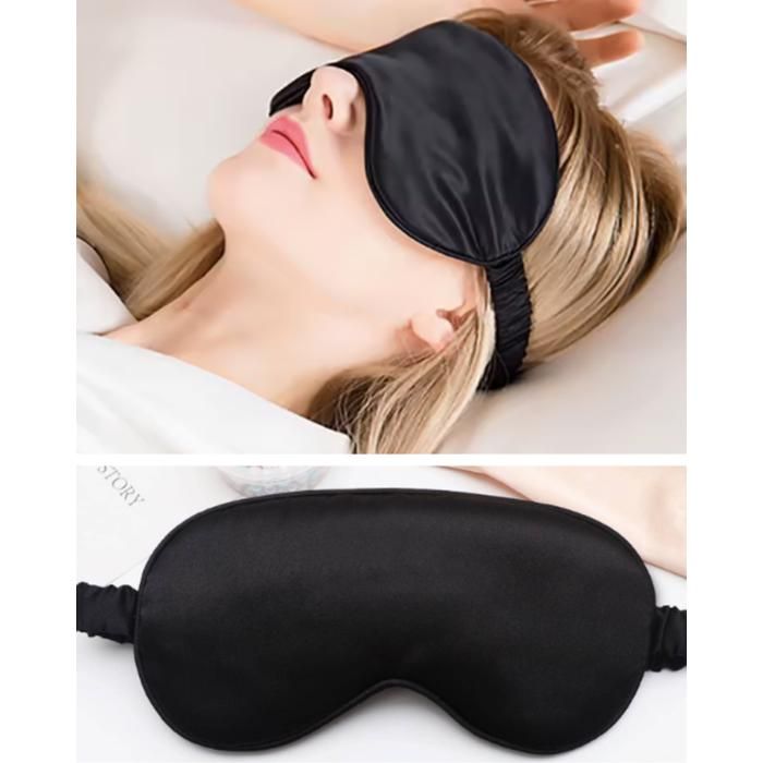 Masque de sommeil - GENERIC - Satin bio - Confortable - Bandeau réglable - Noir