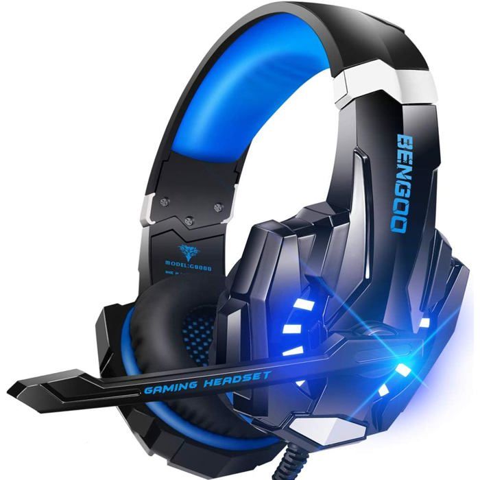 Casque Gaming Bengoo G9000 – Stéréo, Micro, LED, Basses, Compatible PS5/PC/Xbox