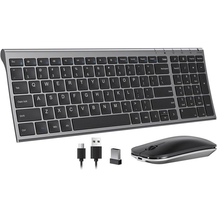 Ensemble clavier et souris sans fil Seenda, clavier et souris sans fil rechargeables