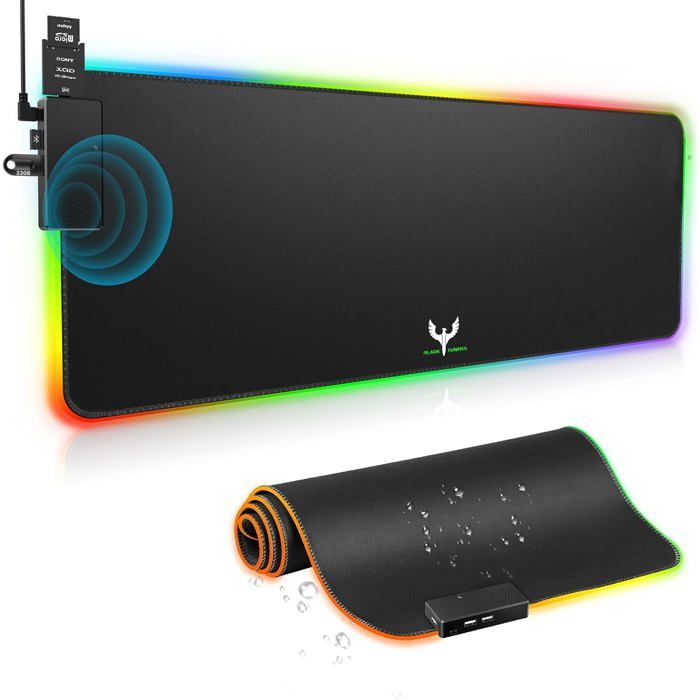 Tapis de souris de jeu RGB - LED surdimensionné BLADE HAWKS avec base en caoutchouc antidérapante