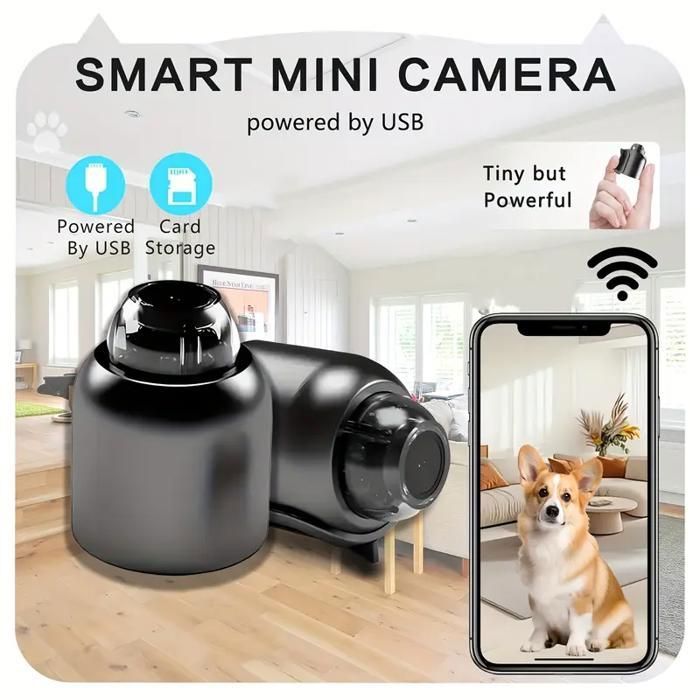 Mini caméra WiFi intelligente avec micro caché, enregistrement vidéo HD 1080p