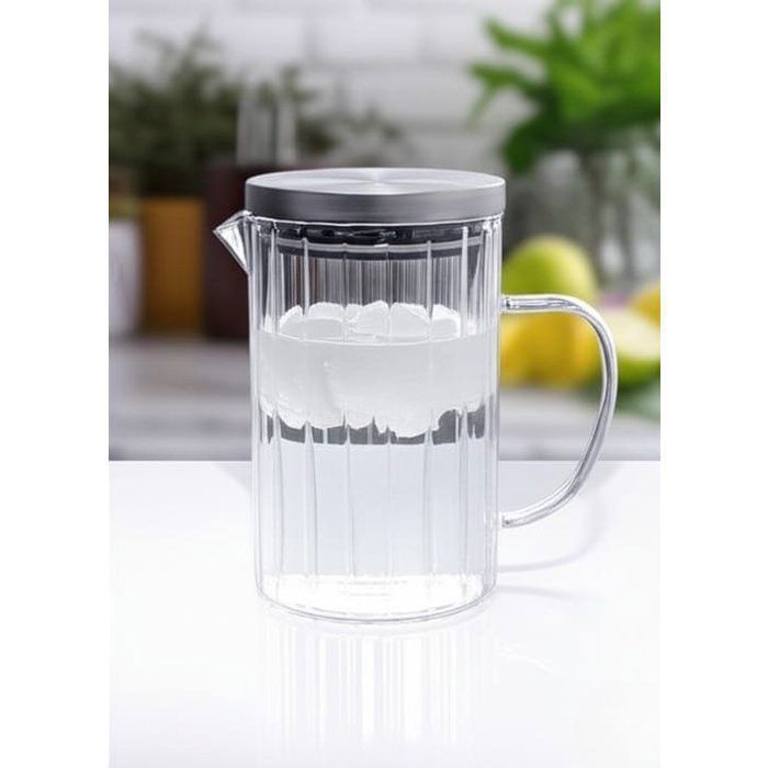 Carafe en verre - AYA HOME - 1L - Couvercle en acier inoxydable - Verre borosilicate - Transparent