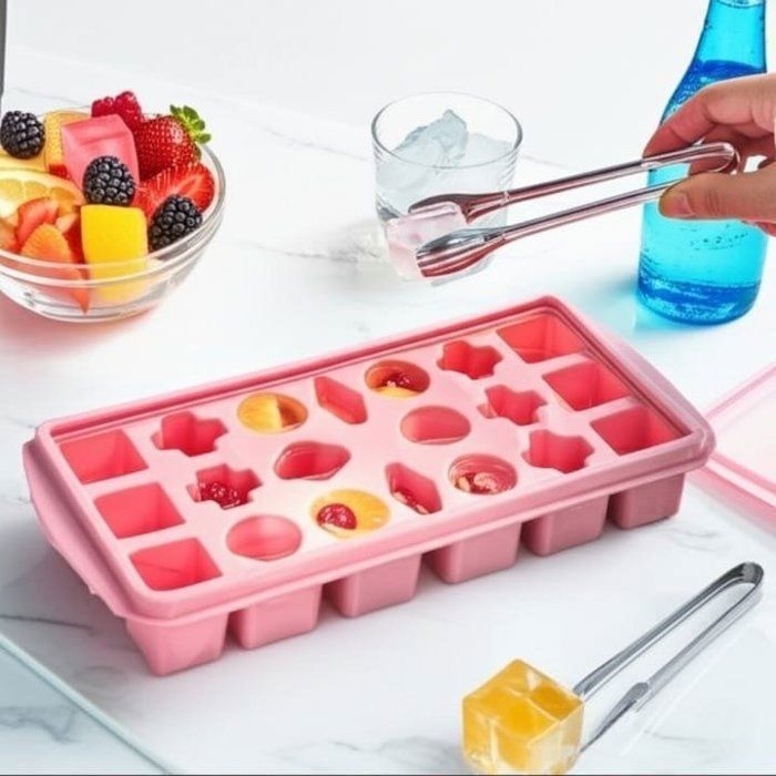Bac à glaçons - AYA HOME - Silicone - 20 emplacements - Couvercle intégré - Couleurs aléatoires