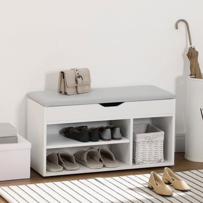Meuble à chaussures - GENERIC - Blanc - MDF haute qualité - 80 x 30 x 45 cm - Design contemporain