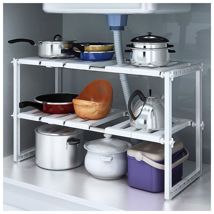 Étagère de rangement - GENERIC - Multifonction - Extensible - Inox - Plastique