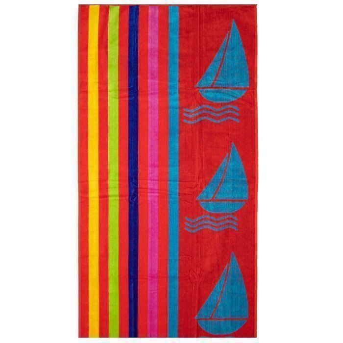 Drap de Plage - GENERIC - 100% Coton - 86 x 165 cm - 450 g/m² - Multicolore