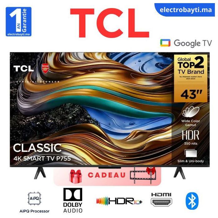 43" Google TV – 4K, UHD, HDR10, Dolby Audio, HDMI, 120mHZ - P755 4K