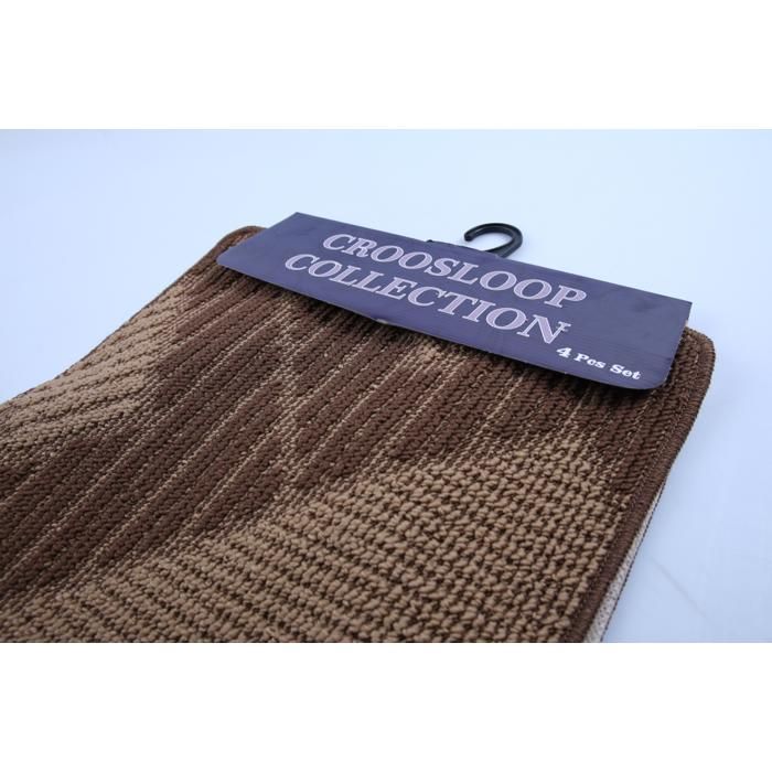 Tapis de salle de bain - GENERIC - Cross Loop - Set de 4 pièces - Lavable - Confortable et élégant