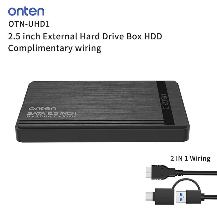 Boîtier Externe 2-en-1 SATA pour Disque Dur 2,5" – USB 3.2 Gen 1, Plug & Play, Haute Vitesse – OTN-UHD1