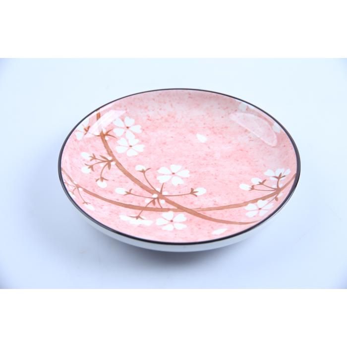 Assiette plate - GENERIC - SAK - Porcelaine - 20 cm - Rose