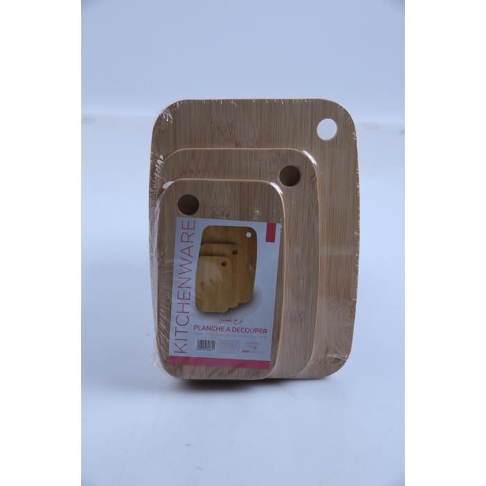 Set de 3 planches à découper en bambou - GENERIC - 3 tailles - Robuste - Hygiénique