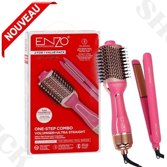 Brosse à cheveux 2 en 1, lisseur et one step brosse chauffante Température pouvant atteindre 980°F