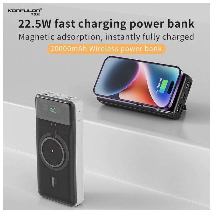 Power Bank 20000-mAh wireless Fast Charge 20W USB-C + 15W Sans Fil QC 3.0 Type C IN and OUT