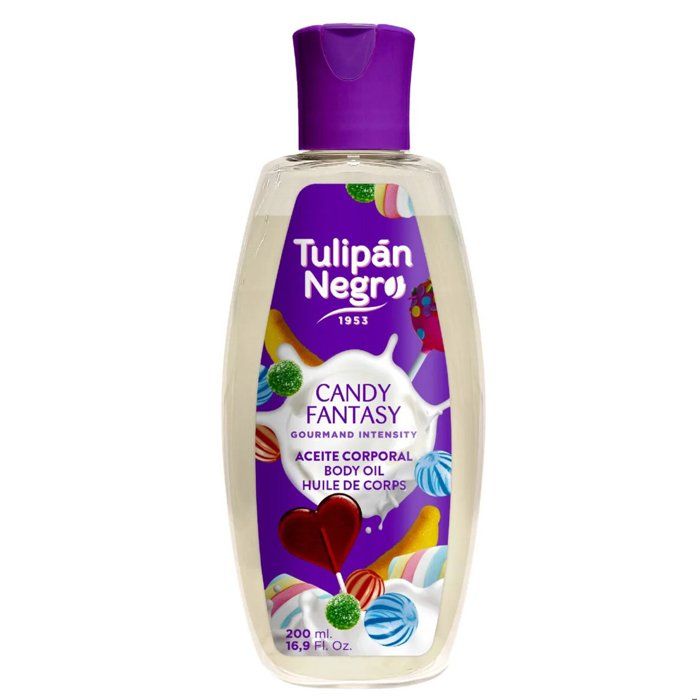 Huile corporelle - TULIPÀ NEGRO - Candy Fantasy - Parfum gourmand intense - Non gras - 200 ml