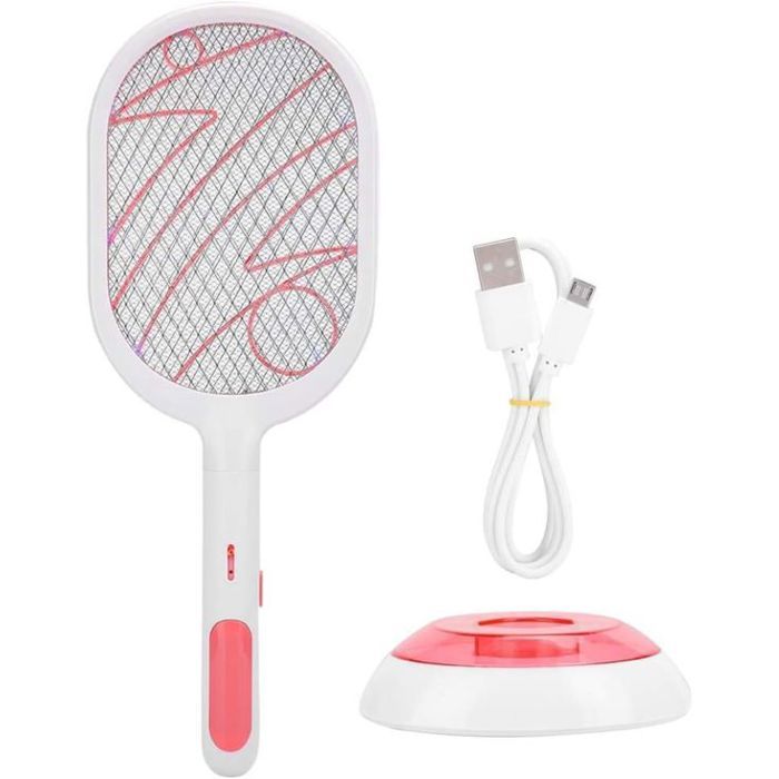Raquette Anti-Moustiques 2 en 1 avec Lumière UV – Rechargeable et Sécurisée
