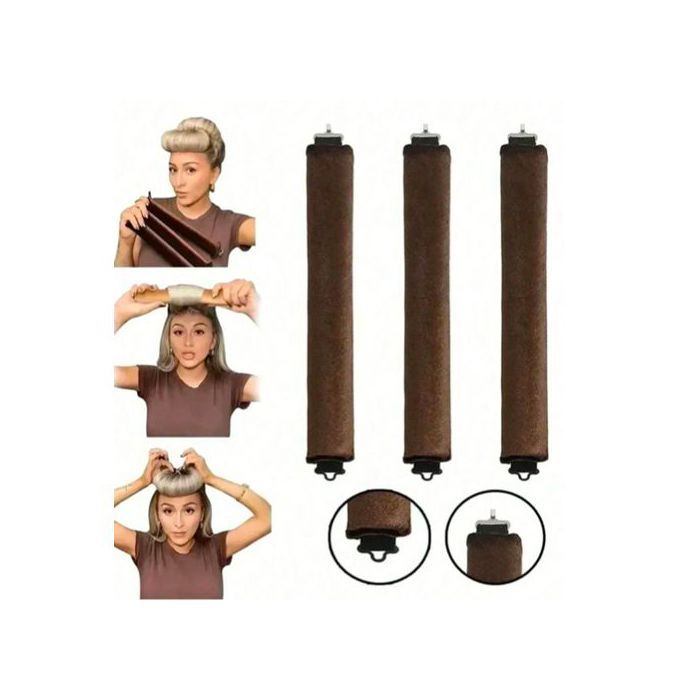 3 pièces de rouleaux à onduler sans dommage pour cheveux