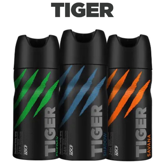 Lot trio Tiger 150 ml – Shadow, Savana, Energy