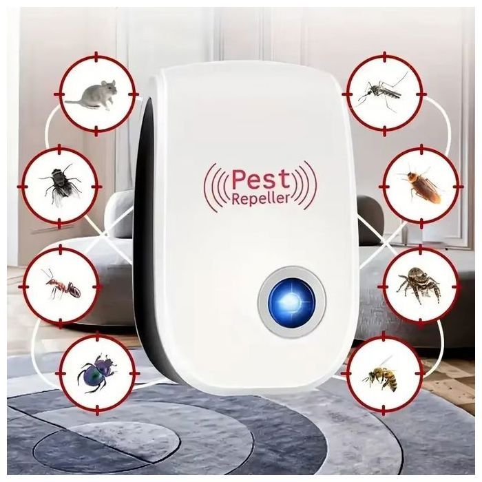 Répulsif antiparasitaire à ultrasons enfichable-Contrôle efficace des insectes intérieurs pour moustiques,souris,araignées,fourmis