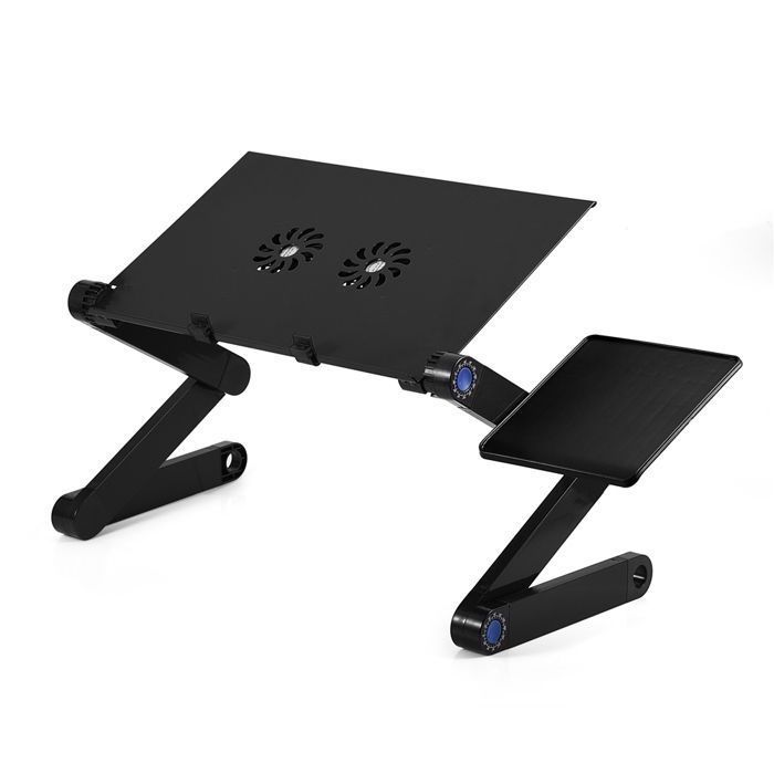 Table d'ordinateur portable - GENERIC - T8 - Réglable - Pliable - Double ventilateurs de refroidissement