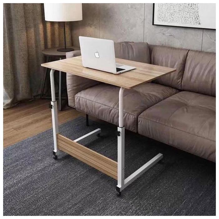 Table de Chevet Relevable en C - GENERIC - Bureau Compact - Bois - Jaune - Scandinave