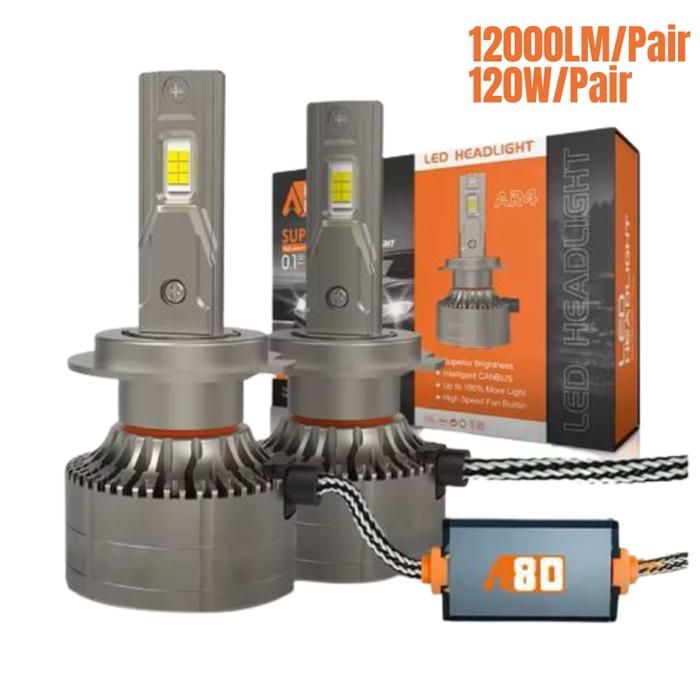 A80 H11 2025 Turbo LED AR4 2pcs 120W Canbus 6000K 12000LM Voiture