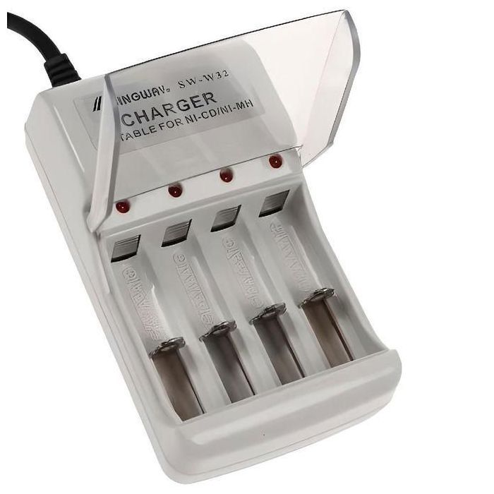 SINGWAY Chargeur universel pour Piles Rechargeables AAA et AA Ni-CD/Ni-mh