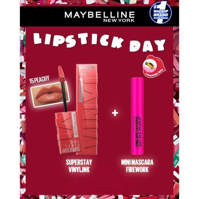 Pack 15 SUPERSTAY VINYL INK  PEACHY = MLASH SENSA FIREWORK WSH MINI