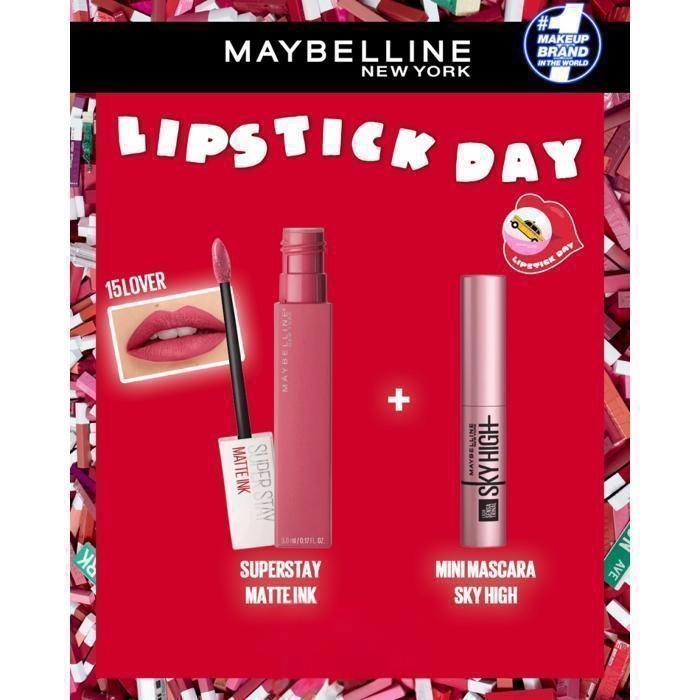 Pack SuperStay Matte Ink Liquid 15 LOVER Lipstick = MINI MASCARA FIREWORK
