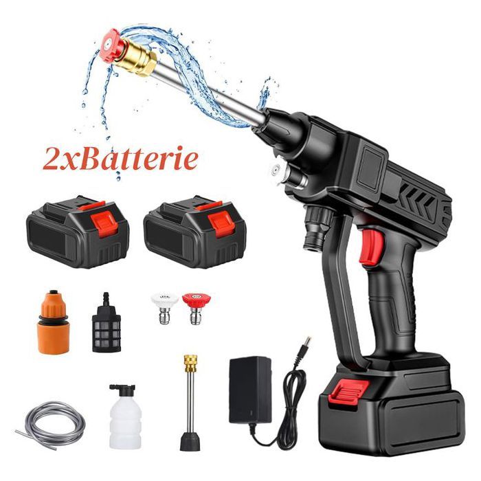 Pistolet de Lavage Haute Pression Portable Auto SANS FIL 48V