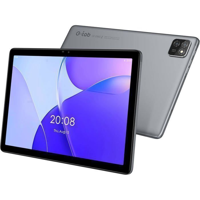 Tablette G-Tab T10 - Écran 10.1" IPS - 4 Go RAM + 64 Go ROM - Android - Wi-Fi - Noir