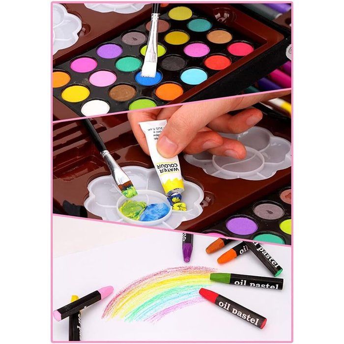 Mallette de Peinture 145 Pièces – Kit Artistique Complet pour Enfants