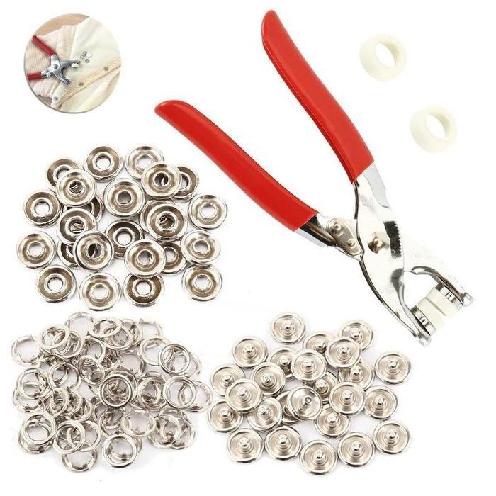 Kit Pince à Pression - GENERIC - 100 Boutons Métal - Ergonomique - Installation Facile - DIY