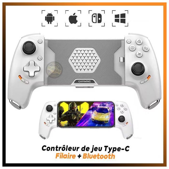 Manette de Jeu Gaming AoBing Max (AB01) – Connexion Bluetooth + Filaire Type-C – Compatible Android, iOS, PC et Émulateurs