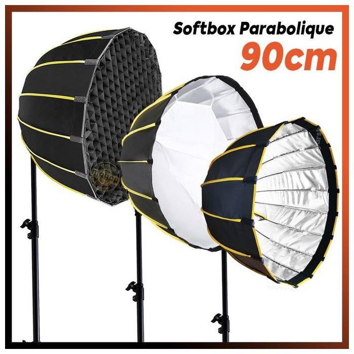 Puluz Softbox Parabolique diamètre 90 cm – Compatible Bowens – Montage Rapide – Tissu Haute Qualité