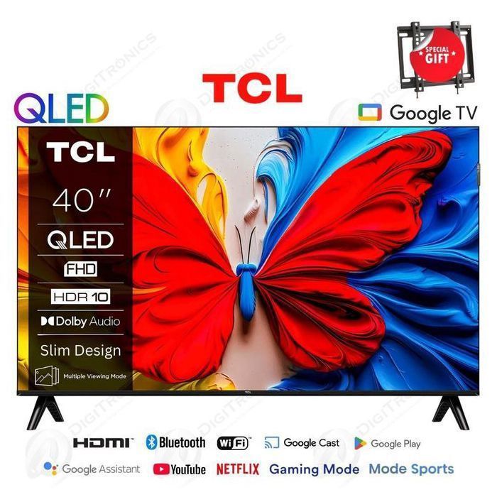 40 Smart Tv QLED Full HD Google Tv et Dolby Audio, Design Bezel-less, 40S5K