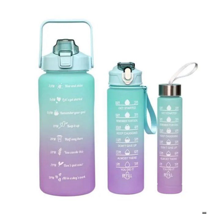 Bouteille gourde - GENERIC - Lot de 3 - 2L, 900ml, 300ml - Anti-fuite - Sans BPA