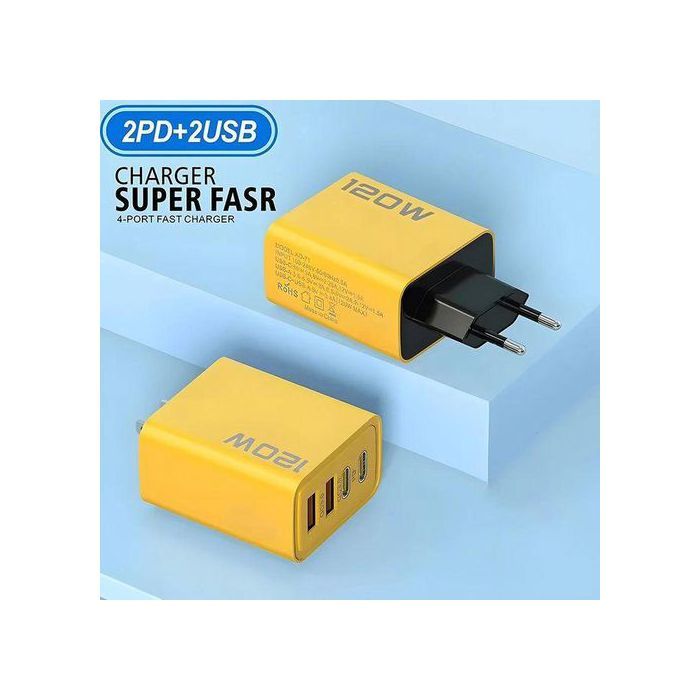 Chargeur de téléphone USB Type C PD, adaptateur de charge rapide, 4 ports, charge rapide 3.0, iPhone, Samsung, Xiaomi, Huawei