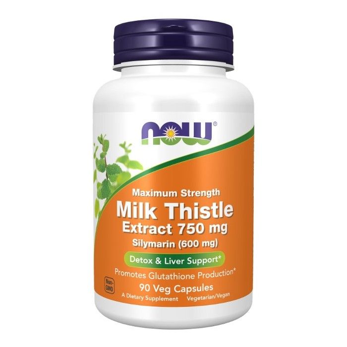 Milk Thistle Extract 750 mg Silymarin (600 mg), Maximum Strength 90 Veg Capsules Now Foods
