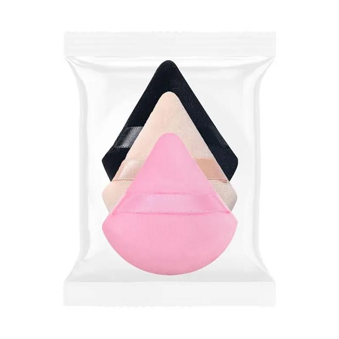3pcs Poudre Puff Triangle – Éponges de Fixation Douces pour Maquillage – Teint Mat & Précis