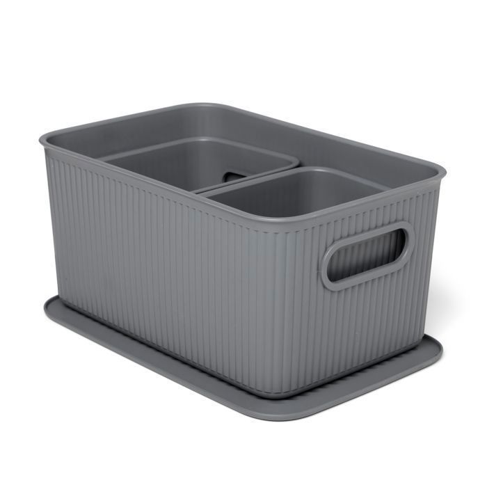SET DE 3 PANIERS 5L+ 2X1,5L + COUVERCLE BAOBAB - GRIS ANTHRACITE