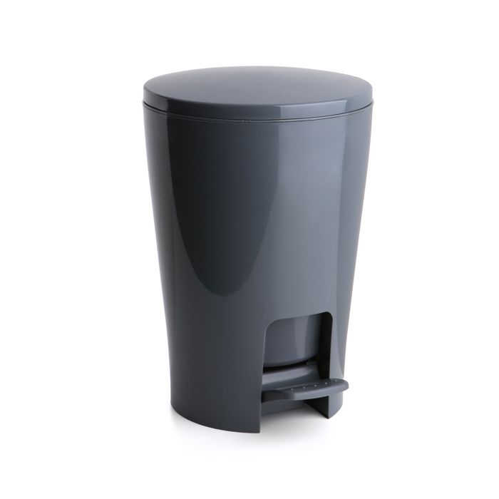 Poubelle - TATAY - Diabolo - 5L - Gris anthracite - Système à pédale sans contact