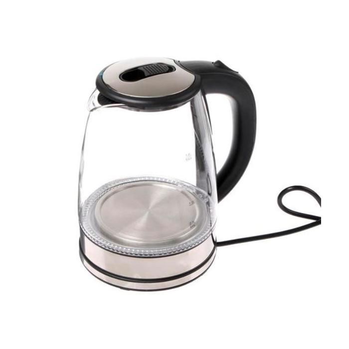 Bouilloire Électrique 1.8L – Verre Borosilicate & Finition Inox – Éclairage LED Bleu