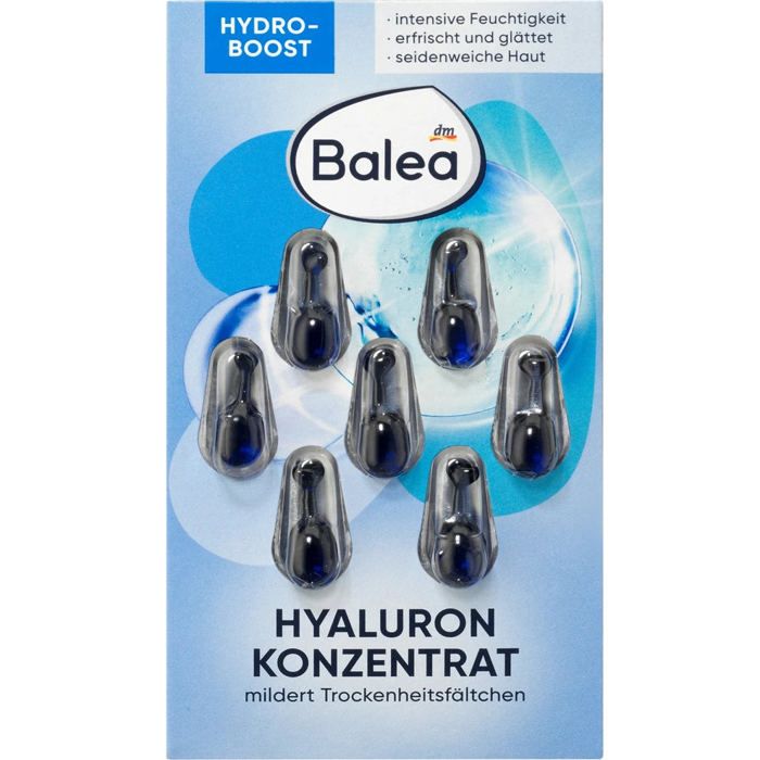 Concentré d'acide hyaluronique - BALEA - 7 pièces - Hydratation intense - Réduit les rides - Sérum