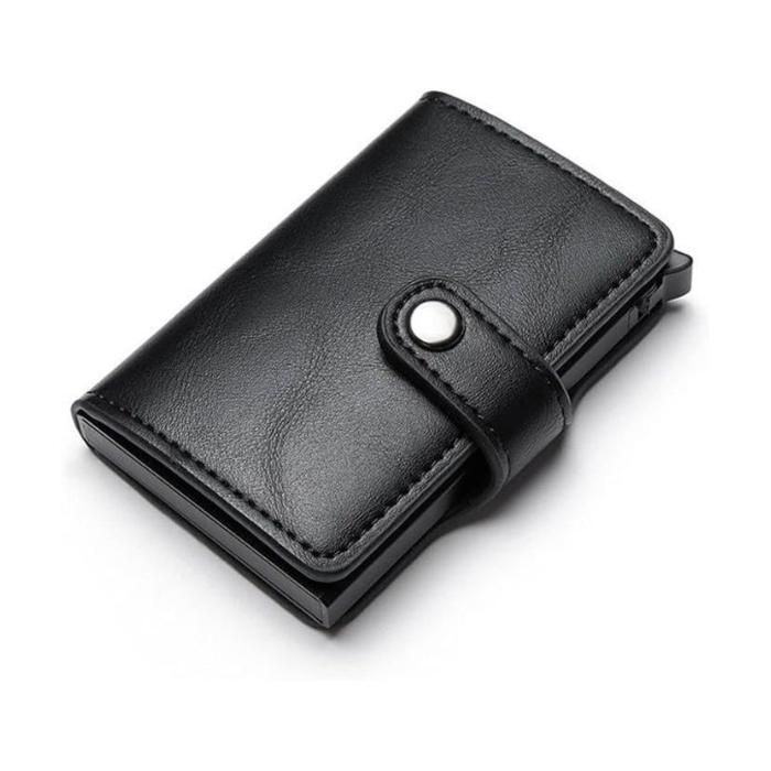 Portefeuille - Hommes - Cuir - Durable - Fermeture éclair en métal - Noir