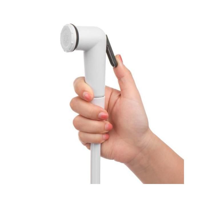 Douchette WC blanc avec support, hygiène WC, 1 jet, Economie d'eau