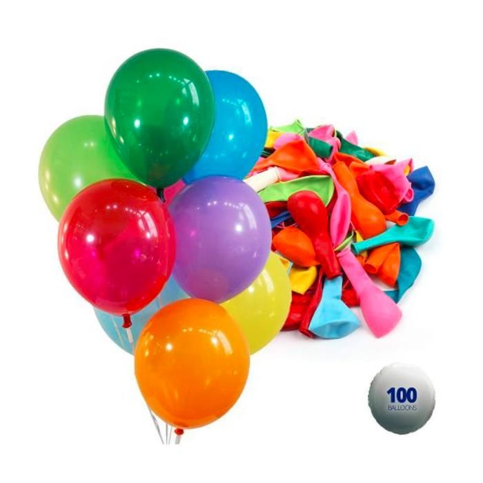Ballons Multi-couleurs - Sachet de 100 ballons pour anniversaires & décorations de fête