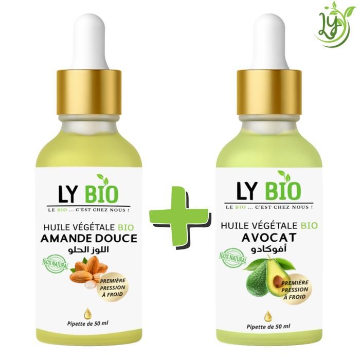 Pack Huile Amande Douce & Avocat - LYBIO - 50ml - Nourrissant - Mixte - Bio