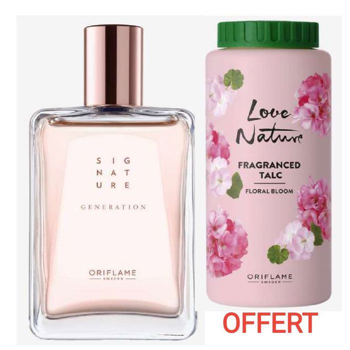 Signature Génération 50 ML + Talc love nature cooling florale bloom 100g OFFERT