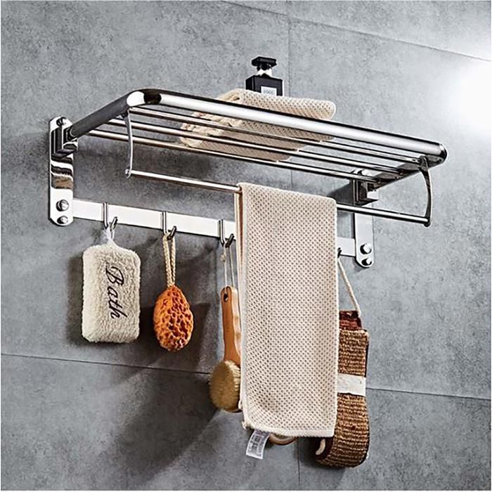 Porte Serviettes en inox 304 pour Salle de Bain avec crochets multifonctionnel