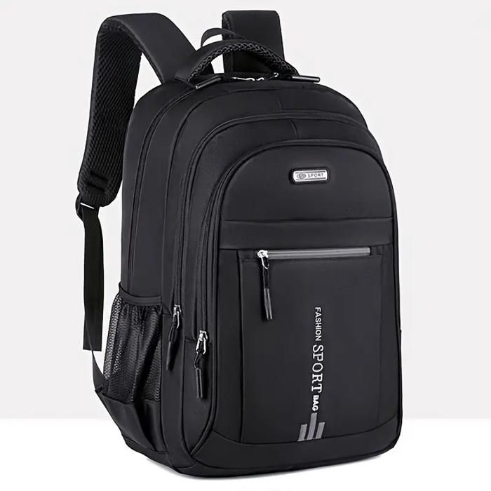 Sac à Dos de Voyage Grande Capacité - Nylon Durable, Bretelles Réglables - Noir